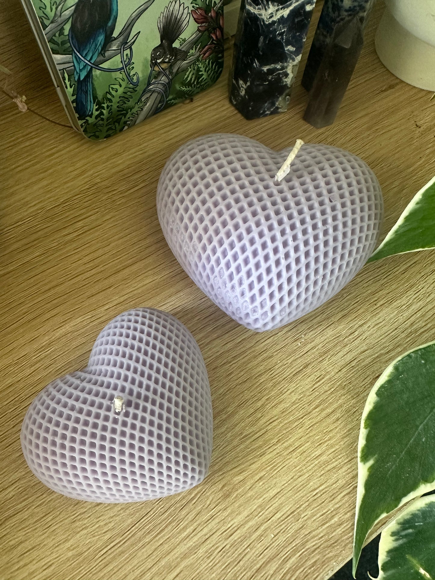 Set of two Textured Hearts