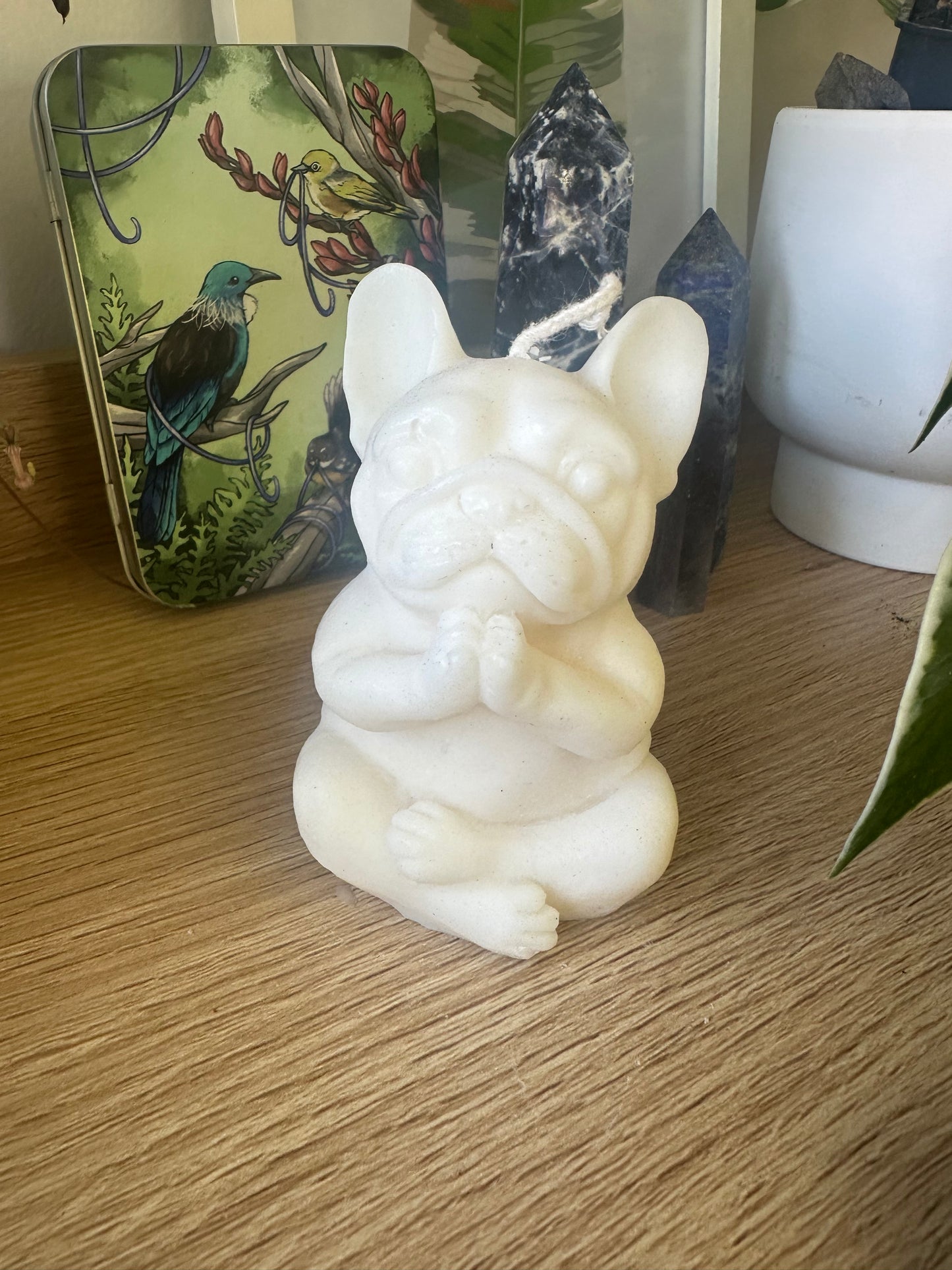 Inner peace meditating Frenchie
