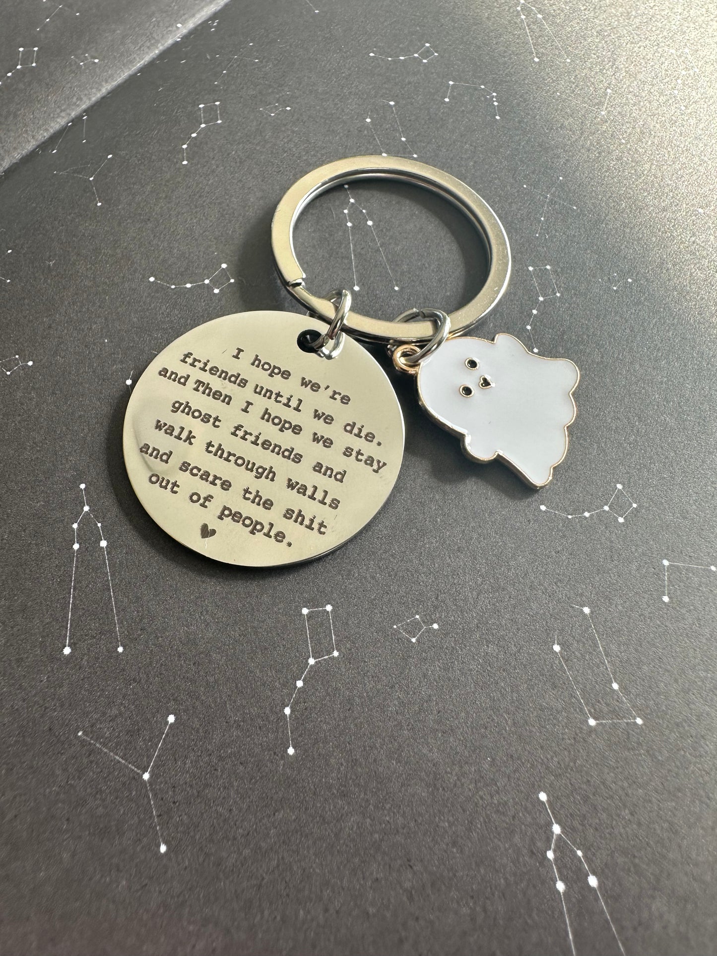 Ghost friends key chain